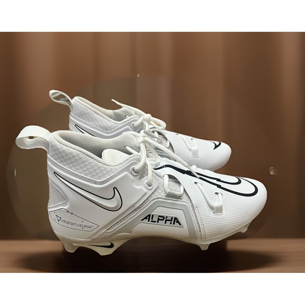 Nike Alpha Menace Pro‎ 3 Football Cleats White/Black Men's Size 11.5 Brand New